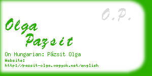 olga pazsit business card